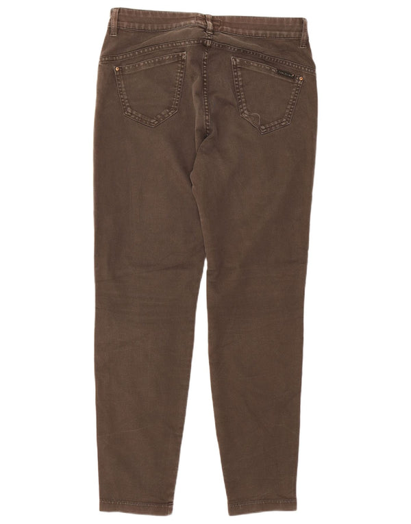 Luisa Spagnoli Damen Slim Jeans IT 46 Large W32 L29 Braune Baumwolle