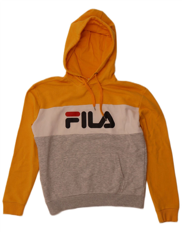 FILA Kapuzenpullover mit Grafik für Jungen, 13–14 Jahre, Größe S, Gelb, Farbblock