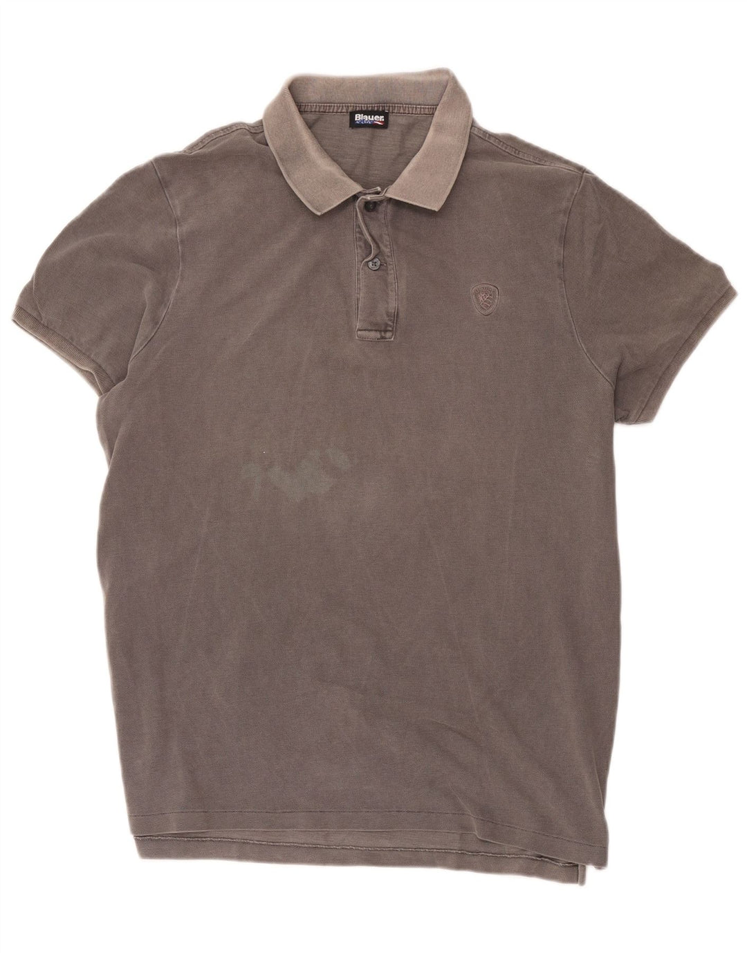 Blauer Herren-Poloshirt mit normaler Passform, 2XL, graue Baumwolle