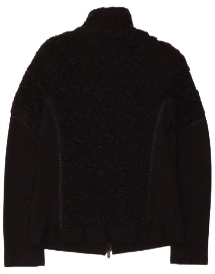 Beate Heymann Damen Strickjacke Pullover UK 10 Kleine schwarze Wolle