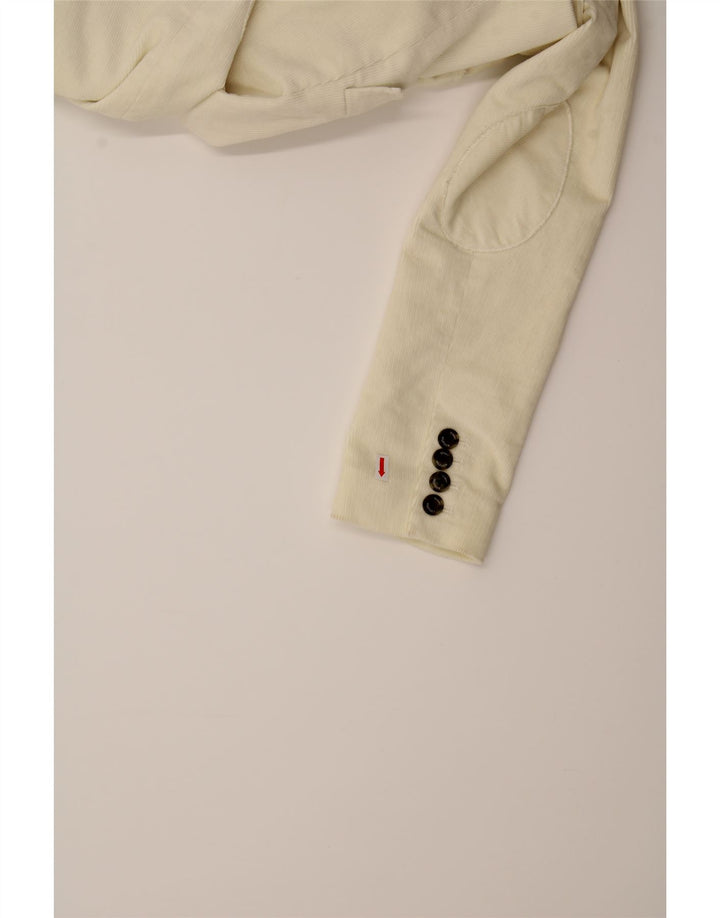 TOMMY HILFIGER Womens 2 Button Blazer Jacket US 6 Medium Off White Cotton Vintage Tommy Hilfiger and Second-Hand Tommy Hilfiger from Messina Hembry 