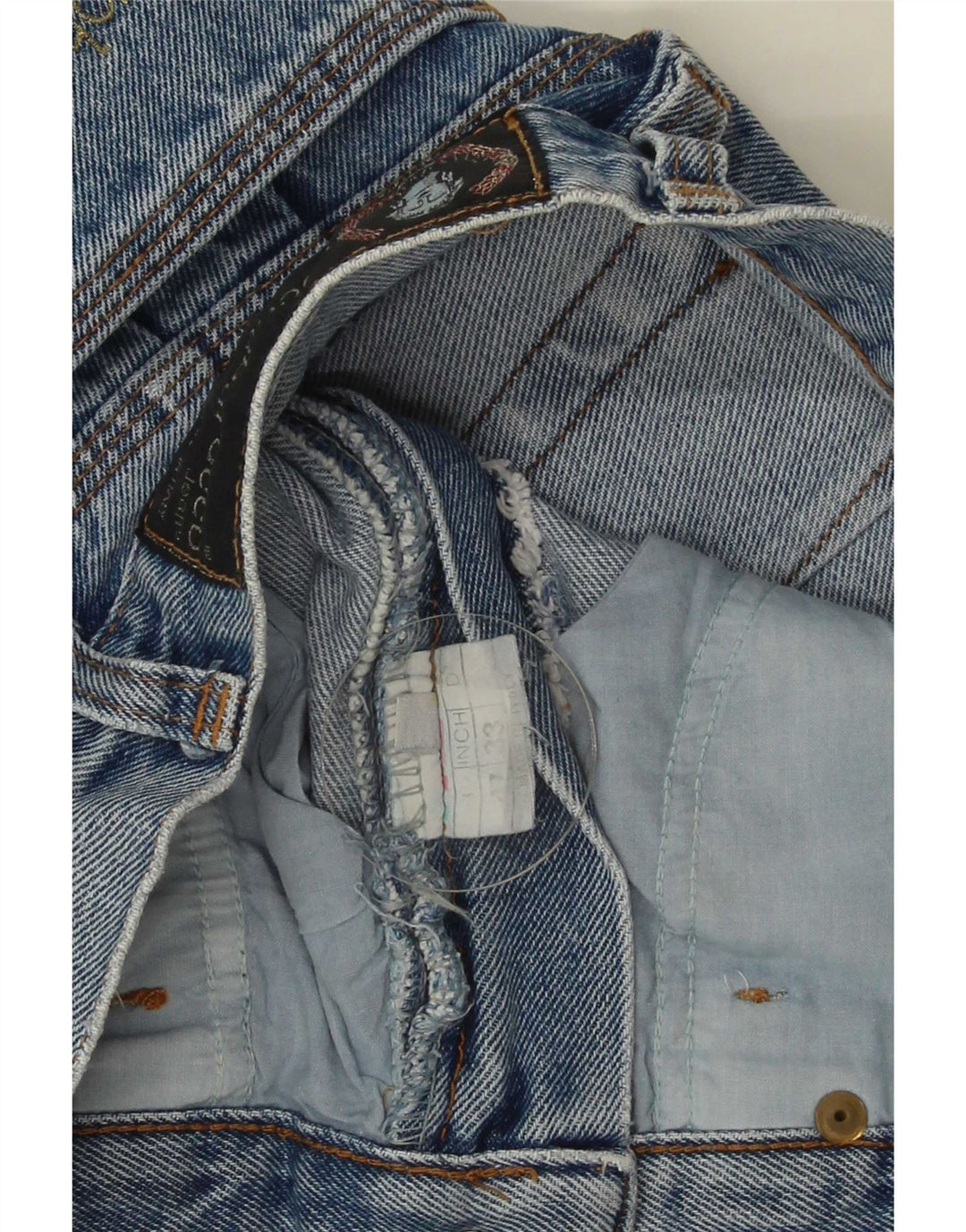 Roccobarocco Damen Jeansrock W33 Große blaue Baumwolle