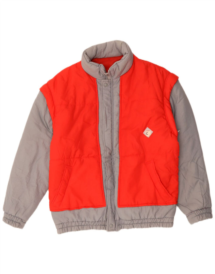 Carrera Herren Wattierte Jacke UK 40 Large Rot Colourblock Polyamid