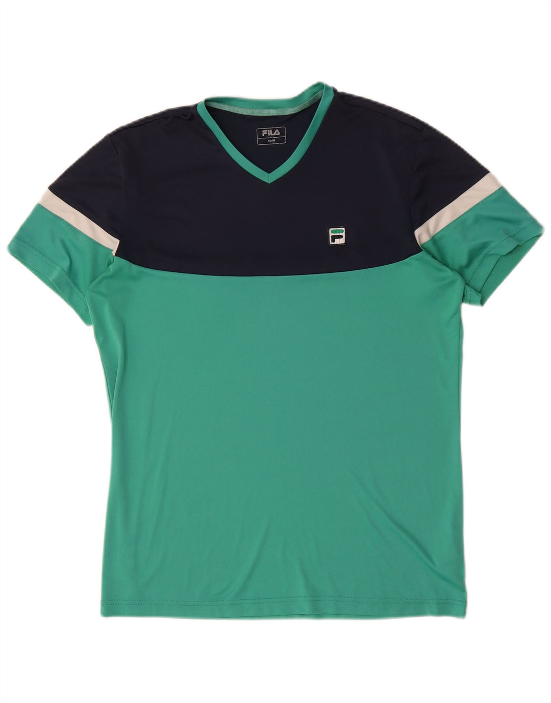 Fila Herren T-Shirt Top IT 50 Medium Türkis Colourblock Polyester