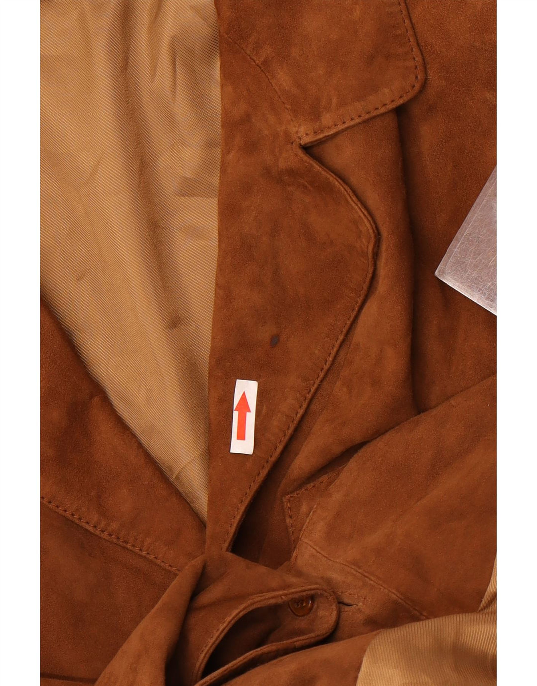 Vintage Herren 3-Knopf-Wildleder-Blazerjacke IT 48 Mittelbraunes Leder