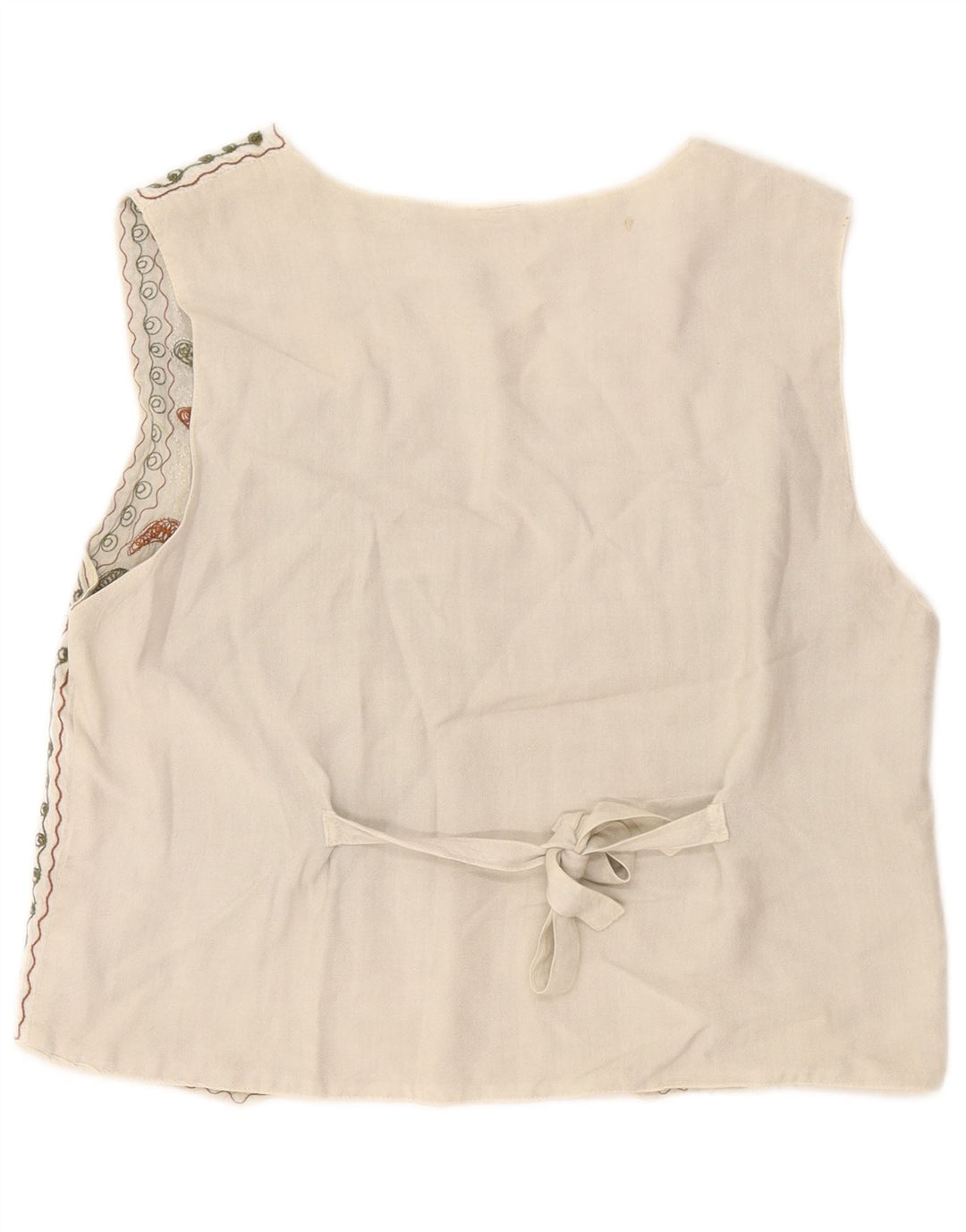 Vintage Damen Weste mit abstraktem Muster, Einheitsgröße, weißer Rayon