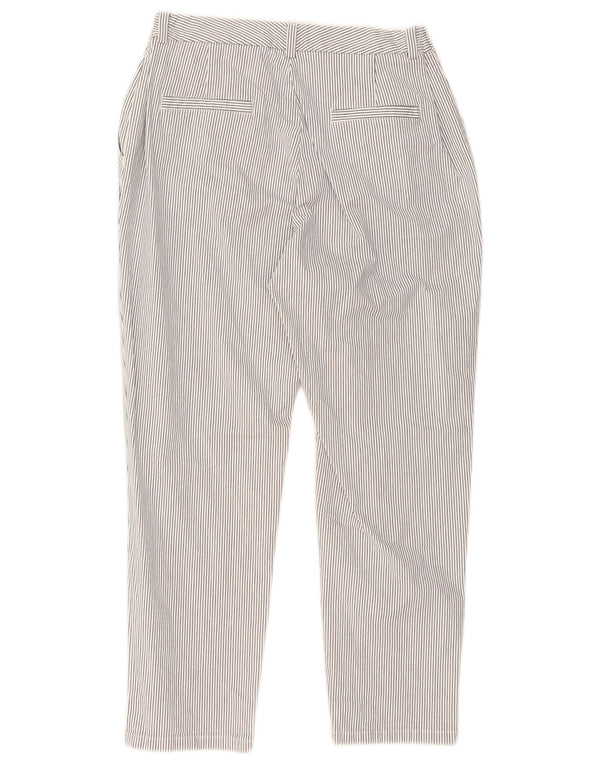 Marks & Spencer Damen Chinohose UK 14 Medium W30 L26 Weiß gestreift
