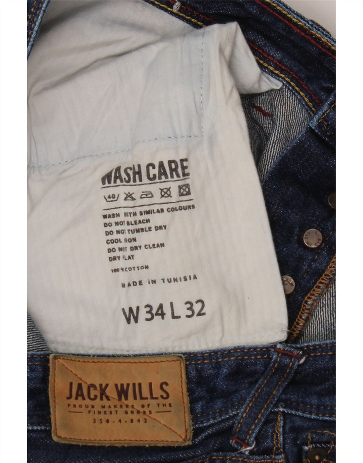 JACK WILLS Herren Slim Jeans W34 L32 Blaue Baumwolle