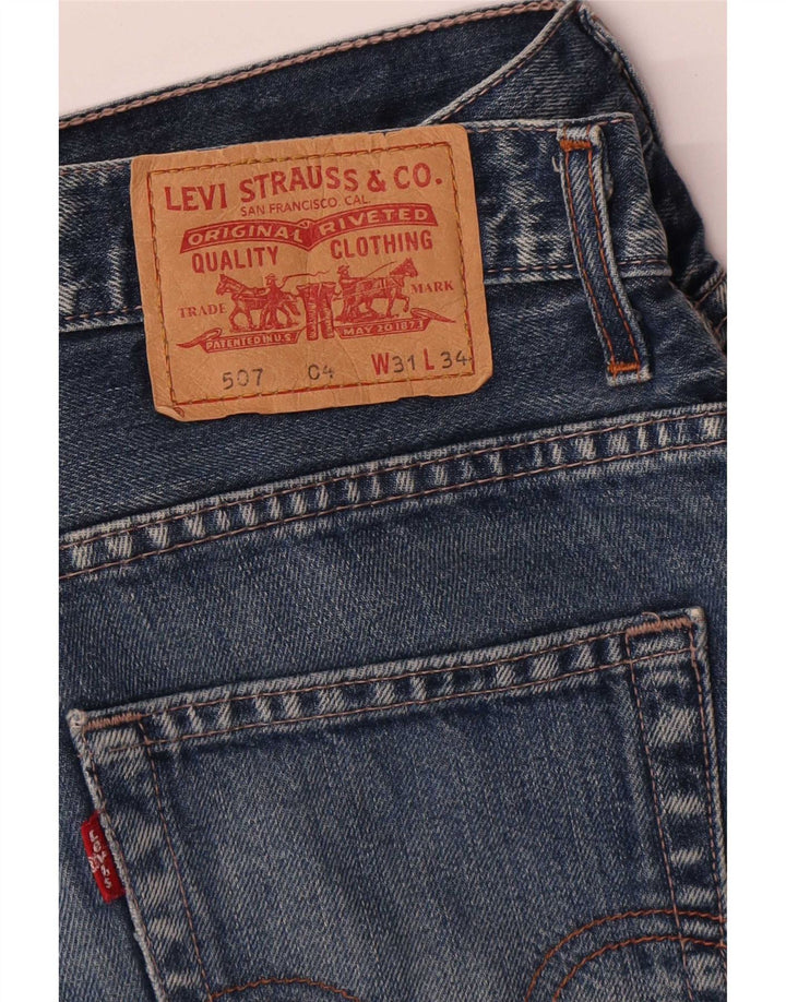 Levi's Herren 507 Slim Bootcut Jeans W31 L34 Blaue Baumwolle