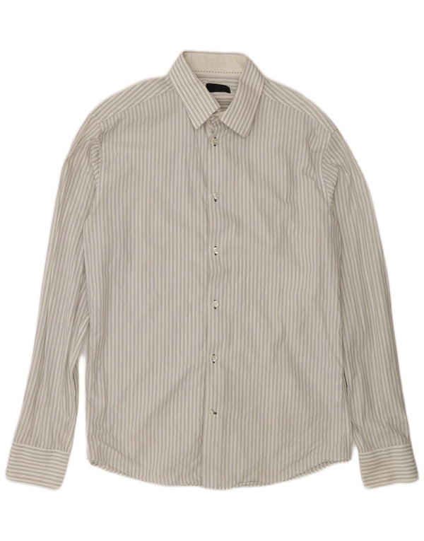 Jack & Jones Herrenhemd aus mittelweißer Nadelstreifen-Baumwolle