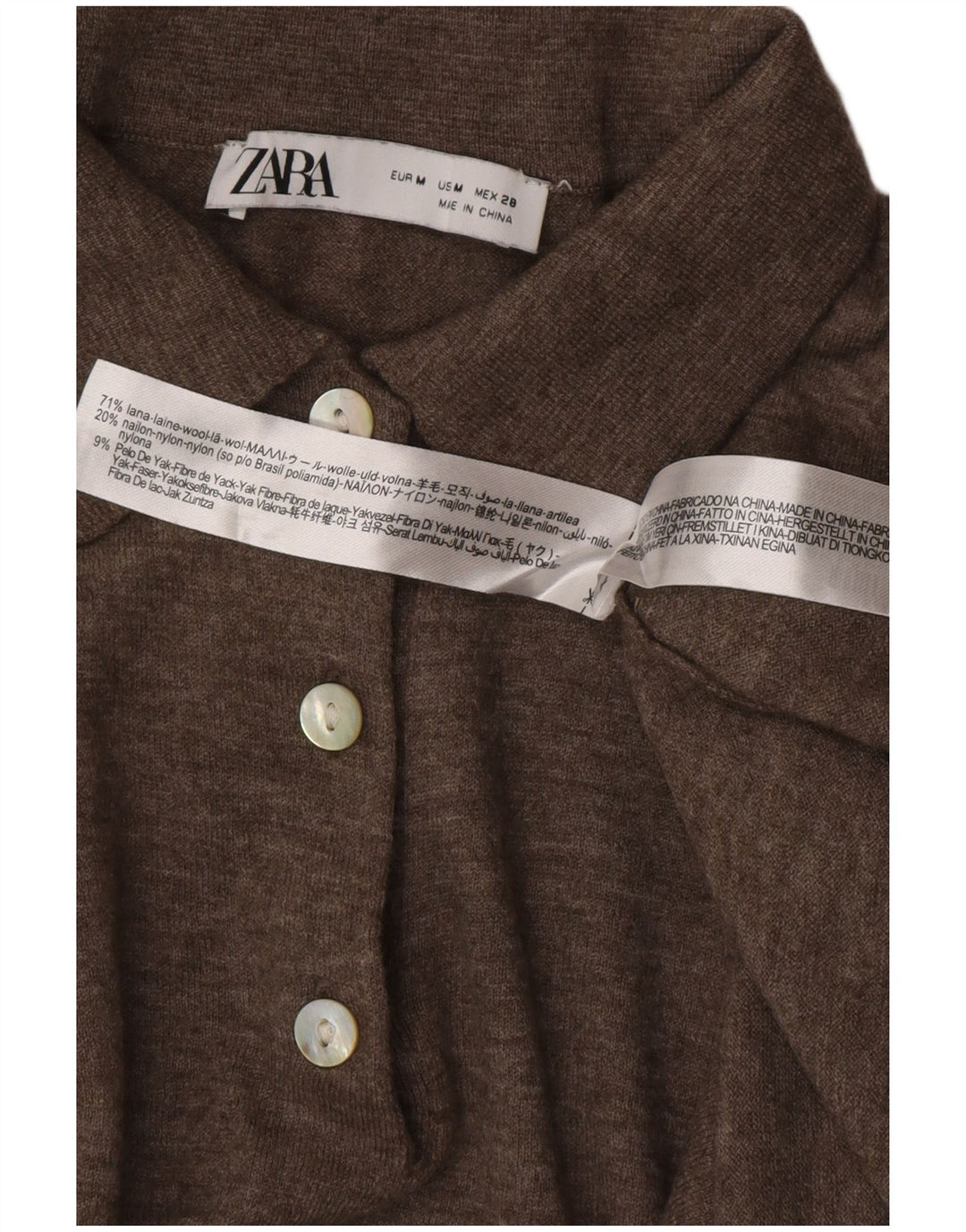 ZARA Damen Rollkragenpullover aus mittelbrauner Wolle