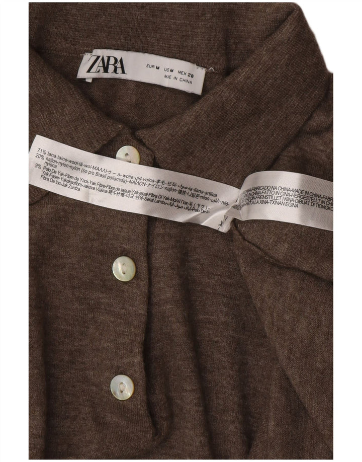 ZARA Damen Rollkragenpullover aus mittelbrauner Wolle