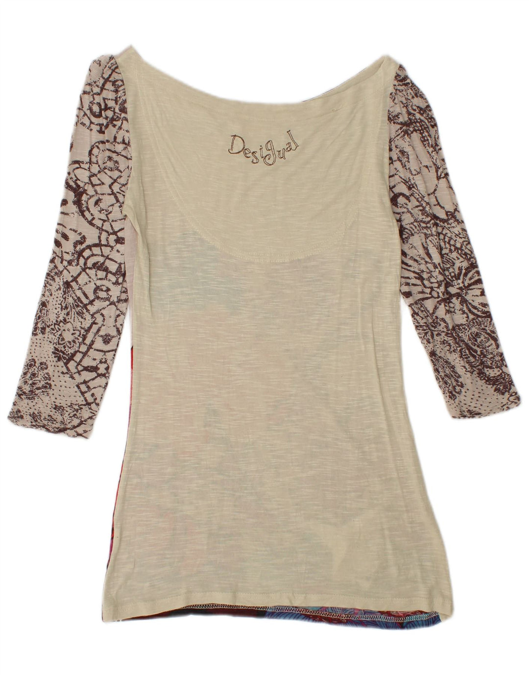 DESIGUAL Damen-Grafikoberteil mit 3/4-Ärmeln, Größe S, mehrfarbig, Blumenmuster