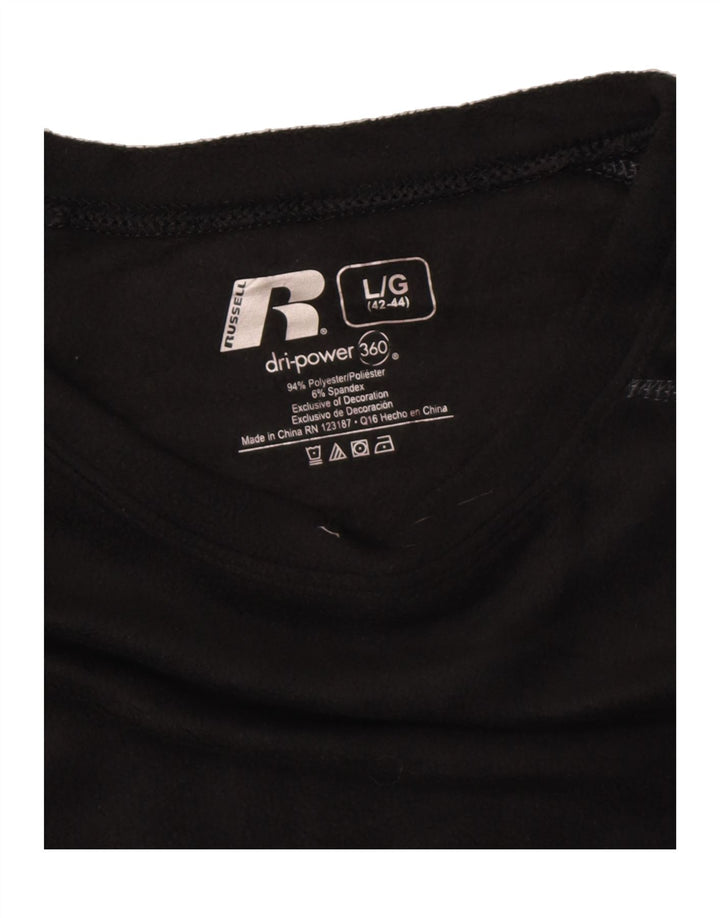 RUSSELL ATHLETIC Womens Dri Fit Top Long Sleeve UK 16 Large Black Vintage Russell Athletic and Second-Hand Russell Athletic from Messina Hembry 