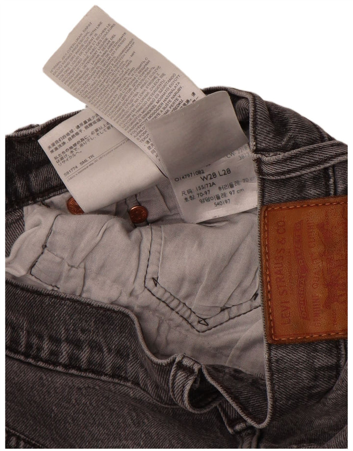 Levi's Damen 501 Straight Jeans W28 L28 Graue Baumwolle