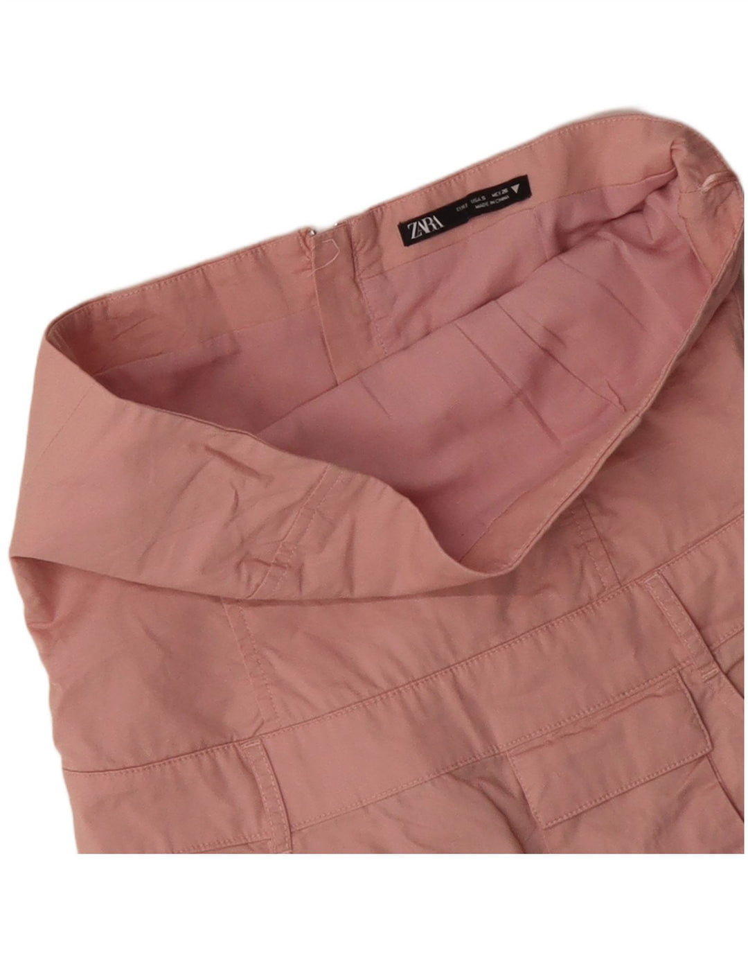 ZARA Damen Mini-trägerloses Kleid UK 6 XS Rosa Baumwolle