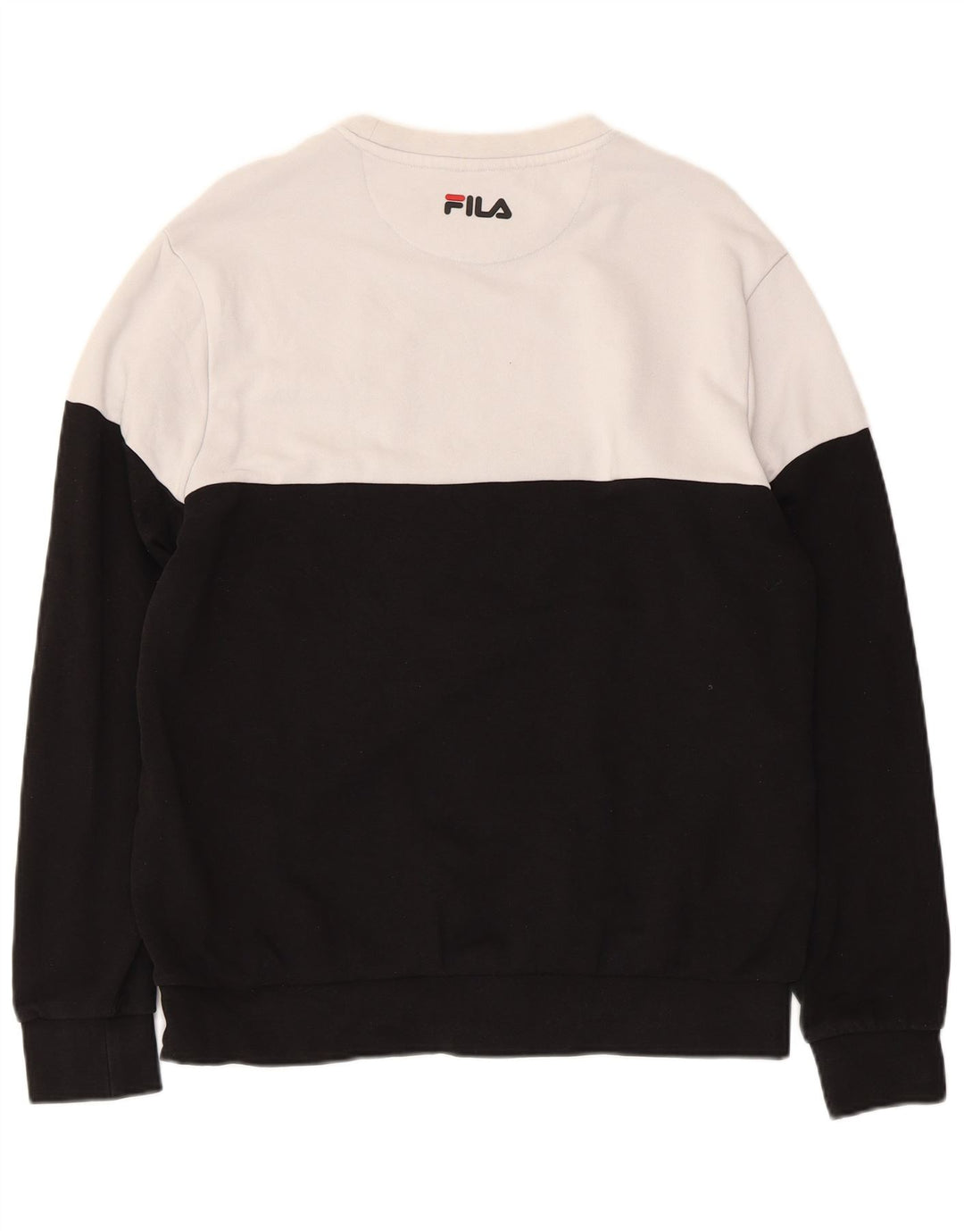 FILA Damen Grafik-Sweatshirt-Pullover UK 14 Mittelschwarz Farbblock
