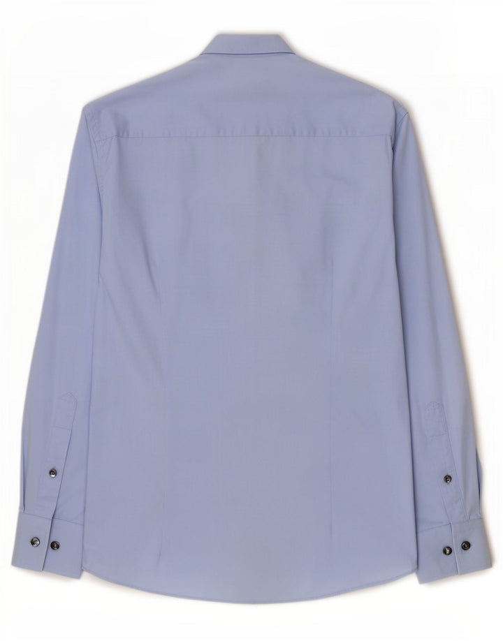 Calvin Klein Herrenhemd Größe 39 Mittelblaue Baumwolle