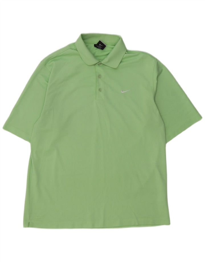 Nike Herren Poloshirt UK 42/44 Large Grün Polyester