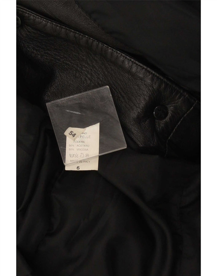 Vintage Herren Lederjacke IT 54 2XL Schwarz