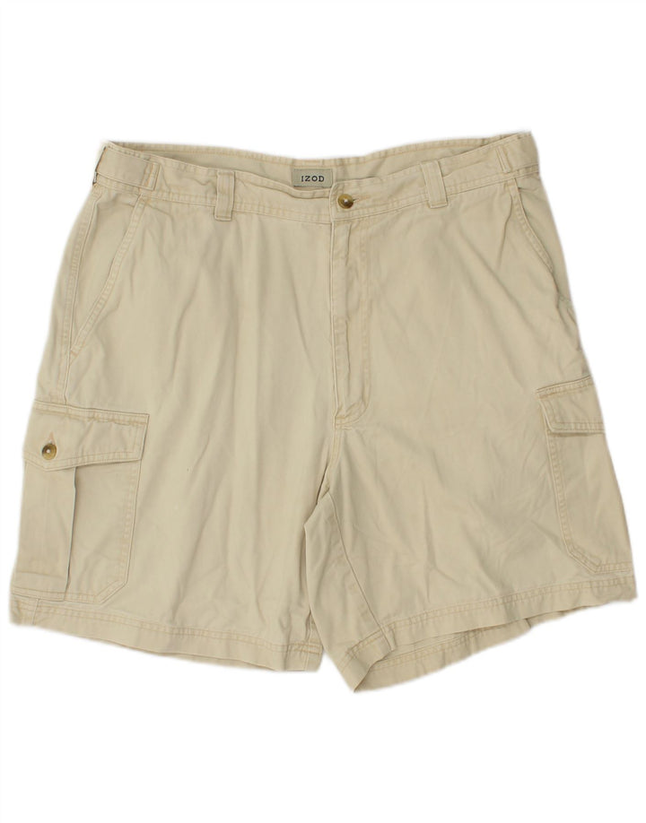 IZOD Herren Cargo-Shorts W34 Large Beige Baumwolle