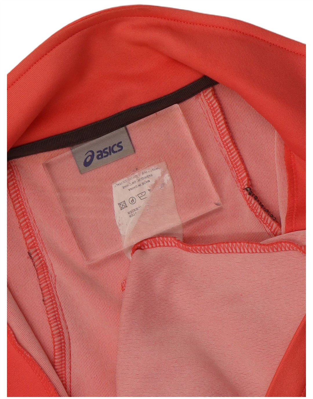 Asics Damen-Trainingsanzug-Top-Jacke, UK-Größe 8, klein, orangefarbenes Polyester