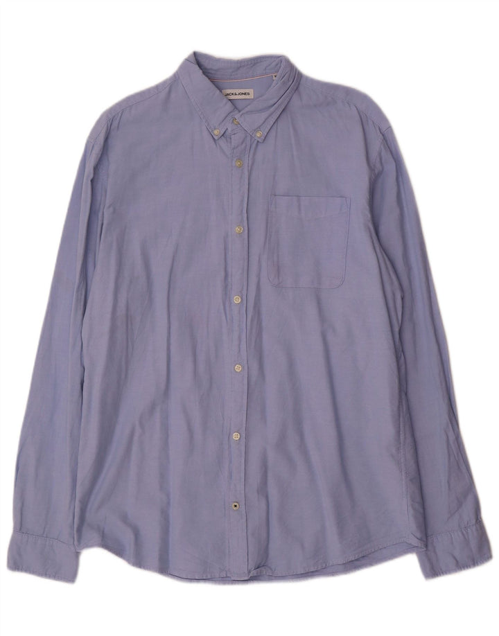 Jack & Jones Herrenhemd XL, blaue Baumwolle