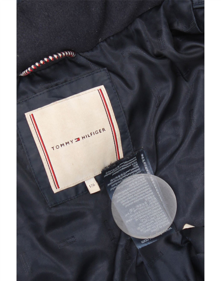 Tommy Hilfiger Wattierte Jacke mit Kapuze für Mädchen, 15–16 Jahre, blaues Polyester