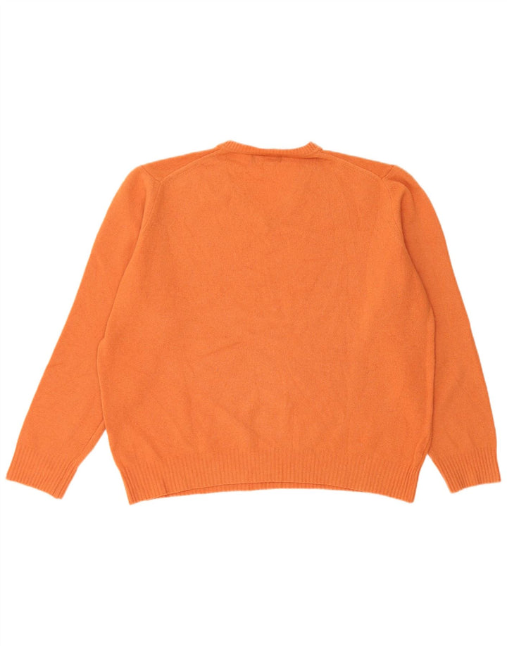 ZARA Herren V-Ausschnitt Pullover Pullover XL Orange Wolle