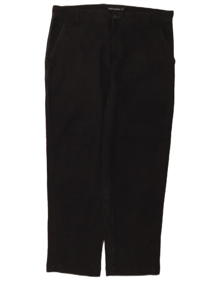 French Connection Herren Tapered Jeans W34 L27 Schwarze Baumwolle