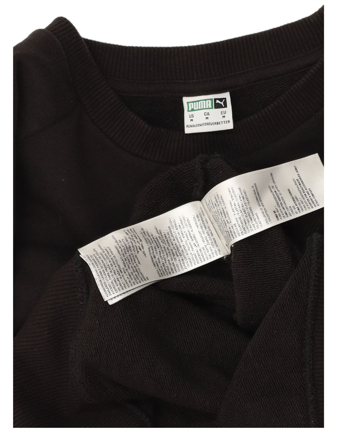 Puma Womens Graphic Crop Sweatshirt Pullover UK 14 Mittelschwarze Baumwolle