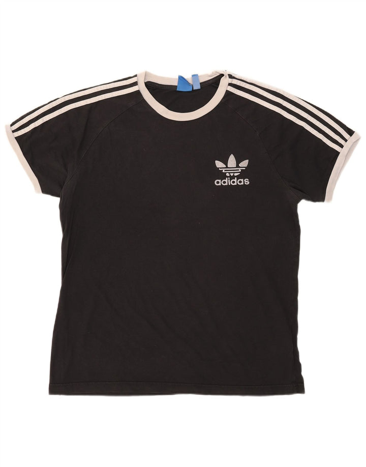 Adidas Herren T-Shirt Top Large Schwarz Colourblock Baumwolle