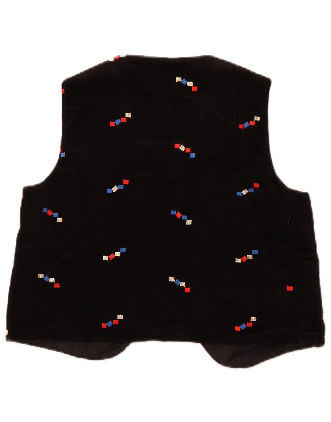 Vintage Damen Samt OPEN Weste US 2 XS Schwarz