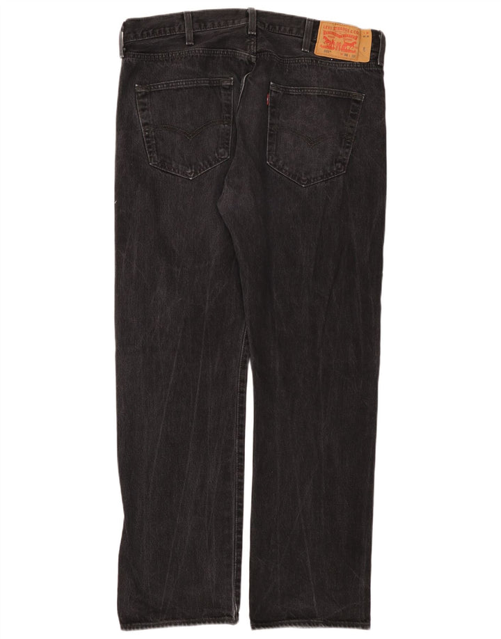 LEVI'S Herren 501 Straight Jeans W38 L32 Schwarze Baumwolle