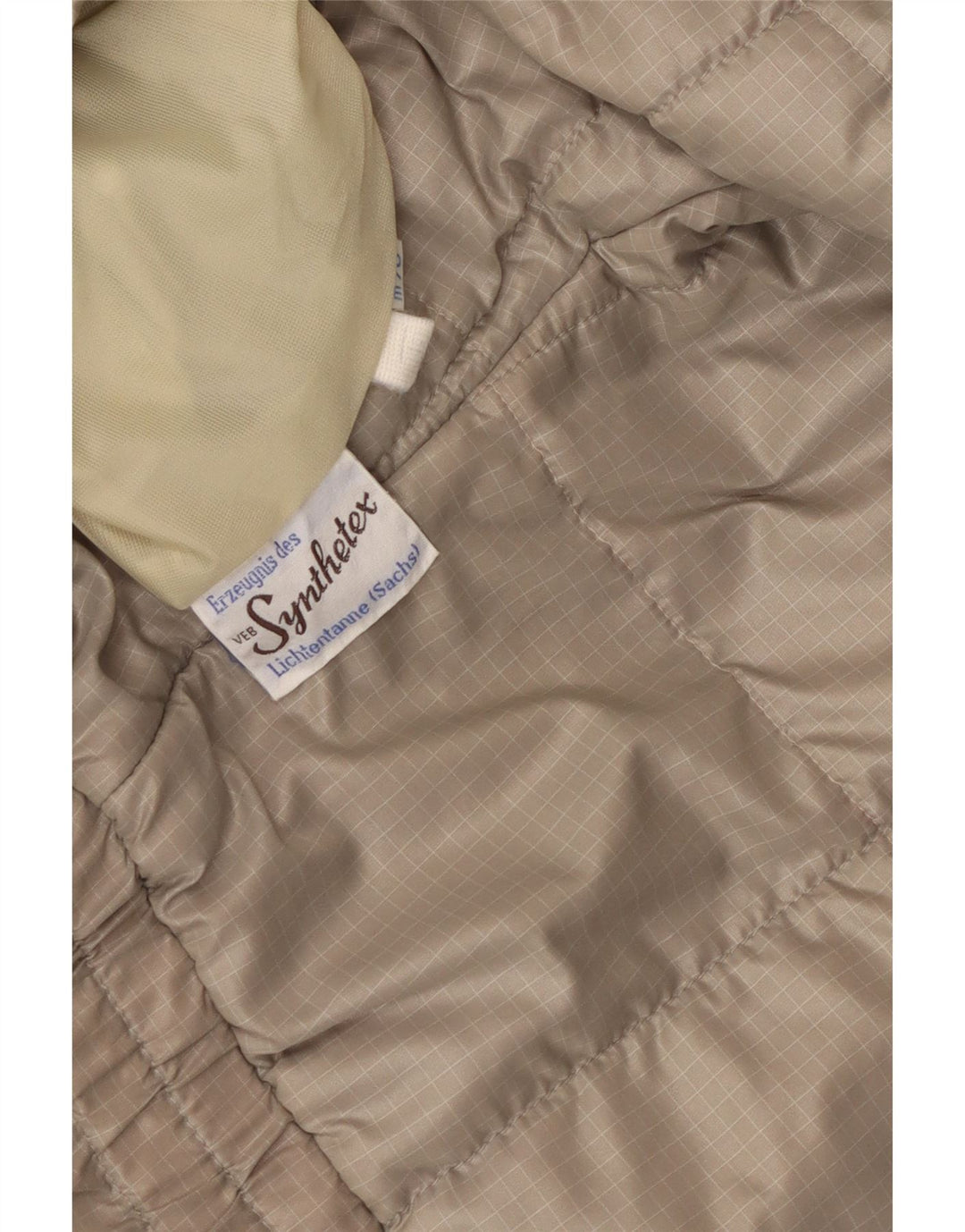 Vintage Damen Wattierte Jacke UK 14 Mittelblau Chevron Synthetik