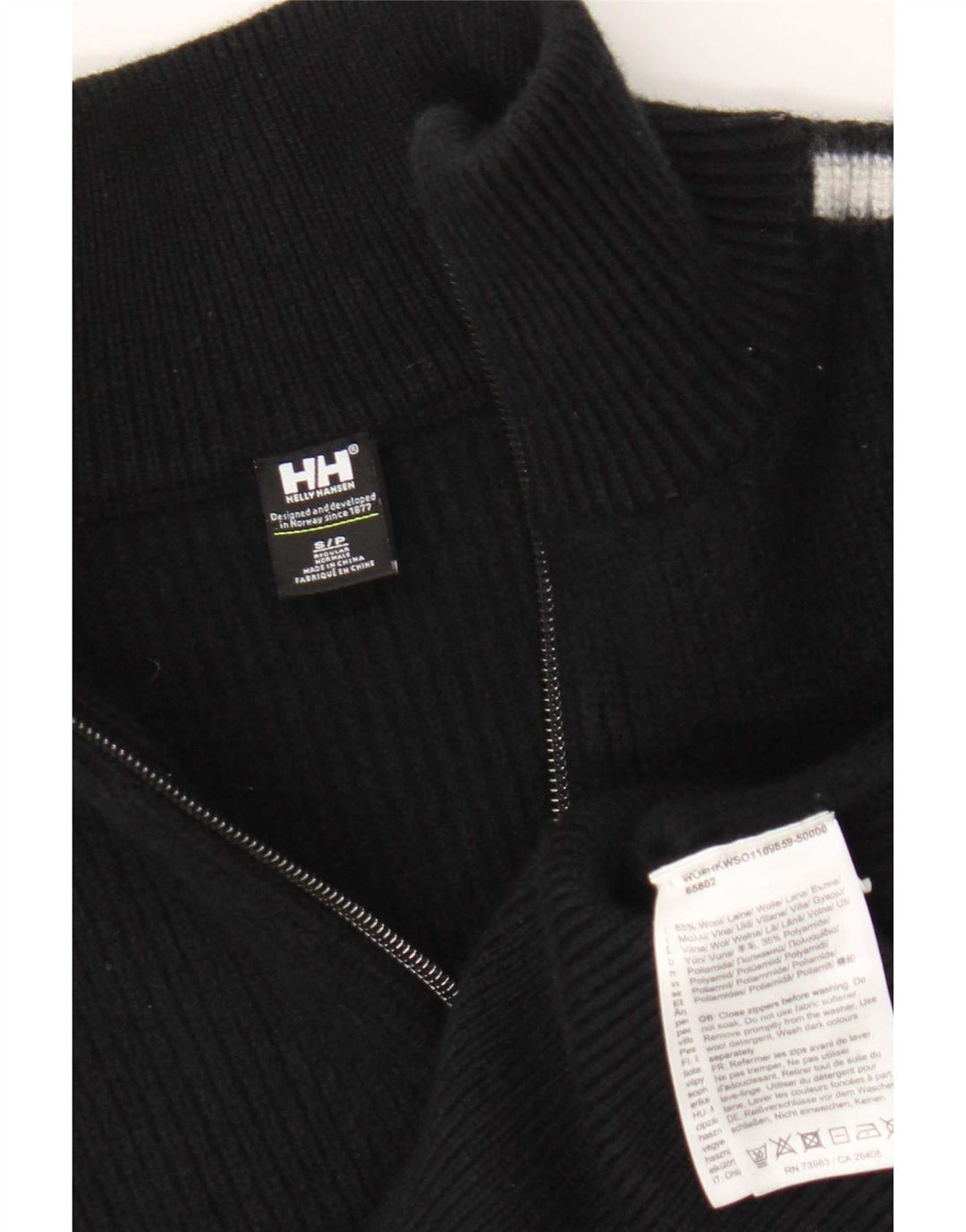 Helly Hansen Damen-Pullover mit Reißverschluss am Hals, Gr. 10, Größe S, Schwarz, Farbblock