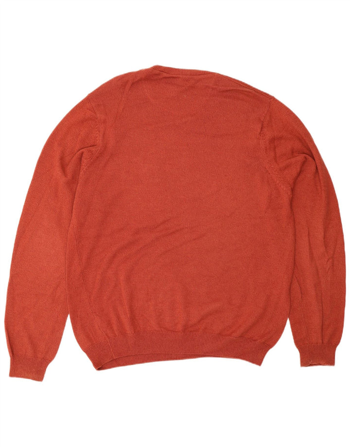Marks & Spencer Herren-Pullover mit normaler Passform und Rundhalsausschnitt in Mittelorange