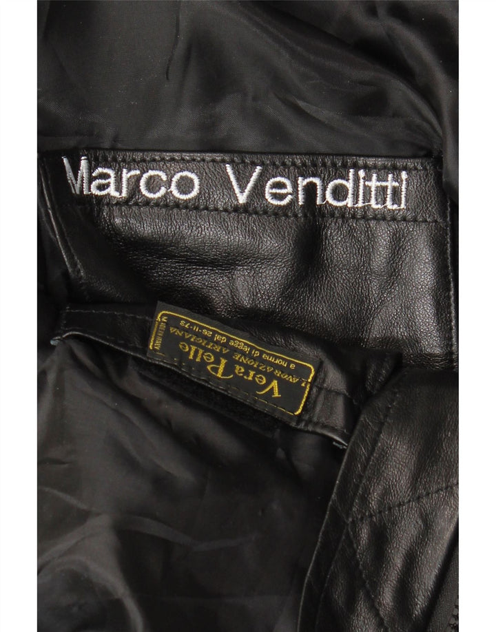 VINTAGE Herren Lederjacke UK 36 Kleines schwarzes Leder