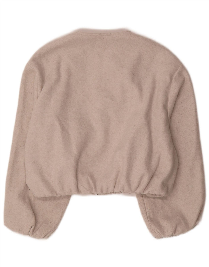 Zara Damen Crop Bomberjacke UK 14 Mittelgraues Polyester