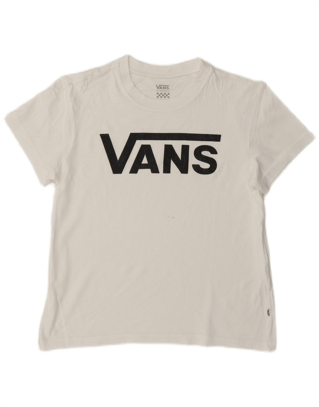 VANS Damen Grafik T-Shirt Top UK 6 XS Weiß
