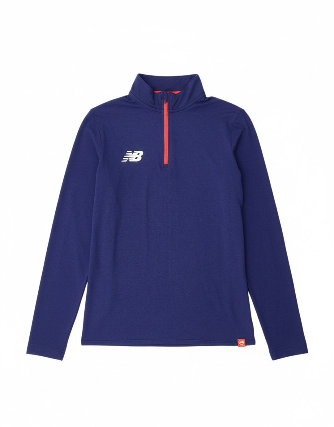 NEW BALANCE Mens Zip Neck Top Long Sleeve Small Navy Blue Polyester