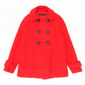 Zara Damen Pea Coat UK 10 Small Rote Wolle