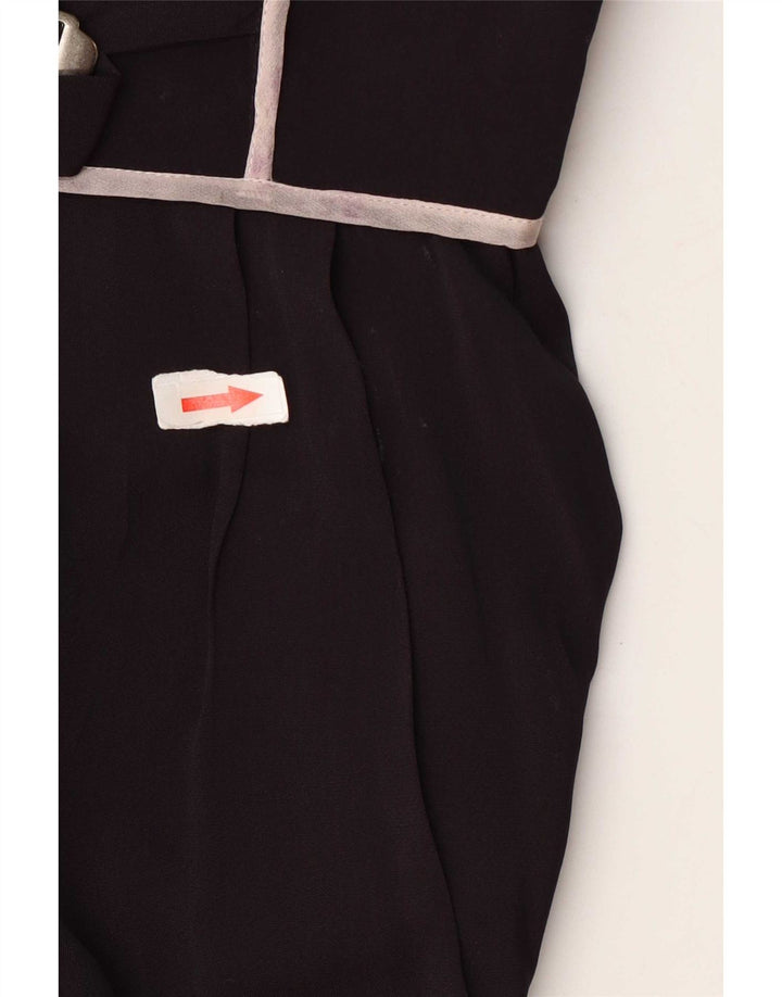 Vintage Damen Langarm Maxikleid IT 40 Small Schwarz