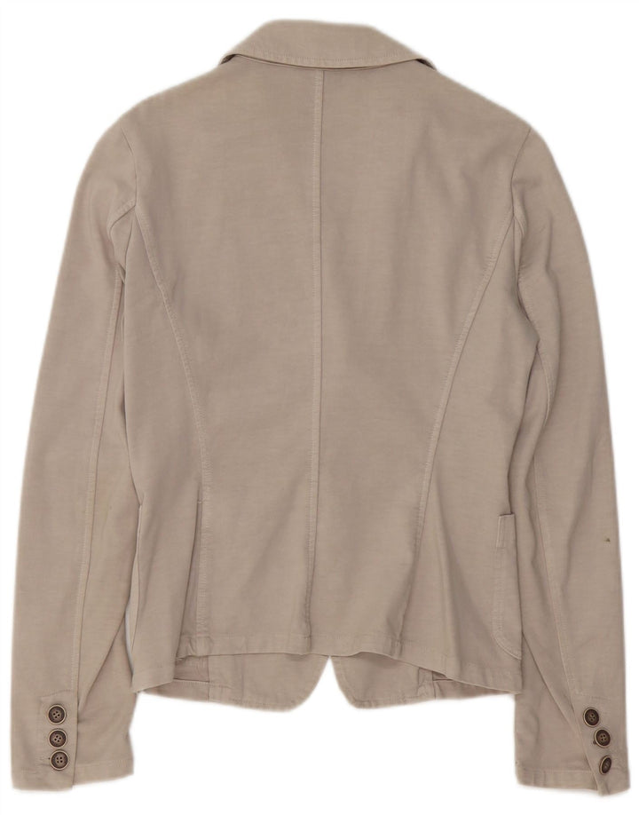 TRUSSARDI JEANS Damen 2-Knopf-Blazerjacke UK 12 Mittelbeige