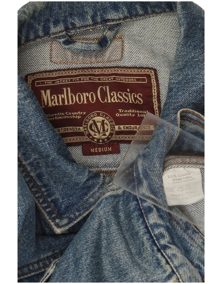 Marlboro Classics Herren Jeansjacke UK 38 Mittelblaue Baumwolle