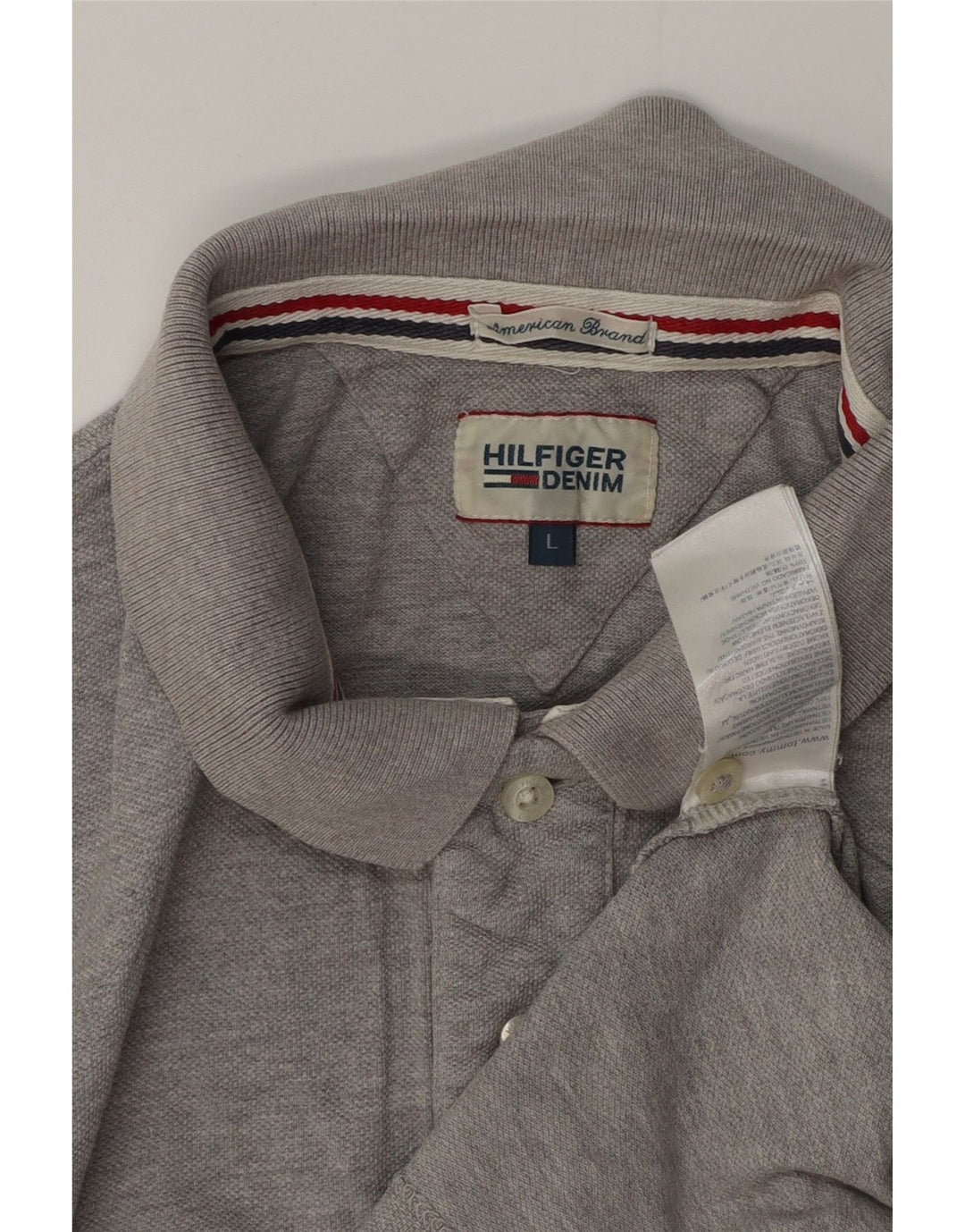 TOMMY HILFIGER Herren Poloshirt Große graue Baumwolle