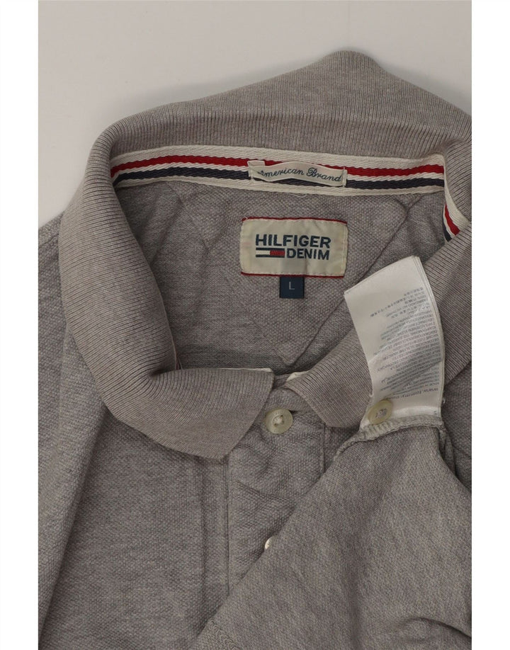 TOMMY HILFIGER Herren Poloshirt Große graue Baumwolle