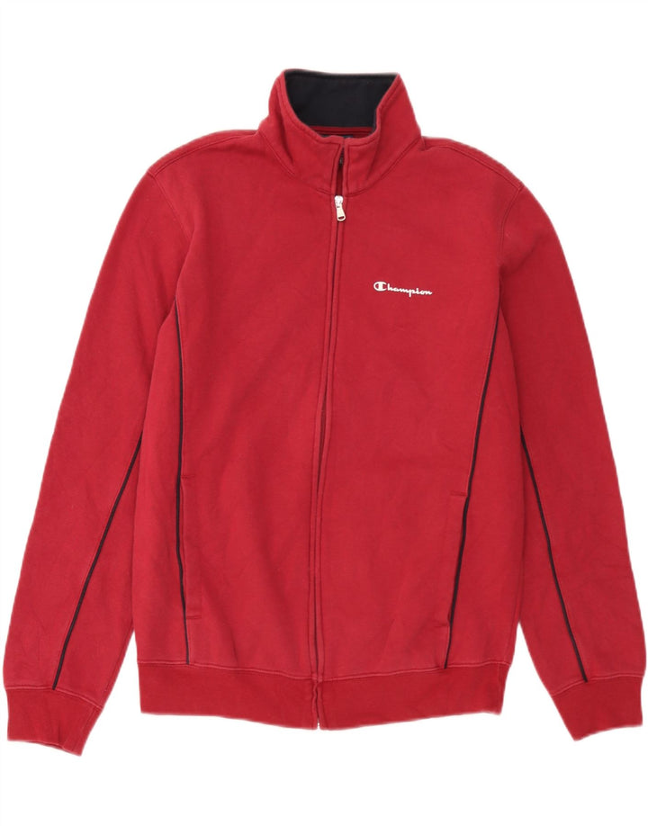 Champion Herren-Trainingsanzugoberteil, Mittelrot gestreift