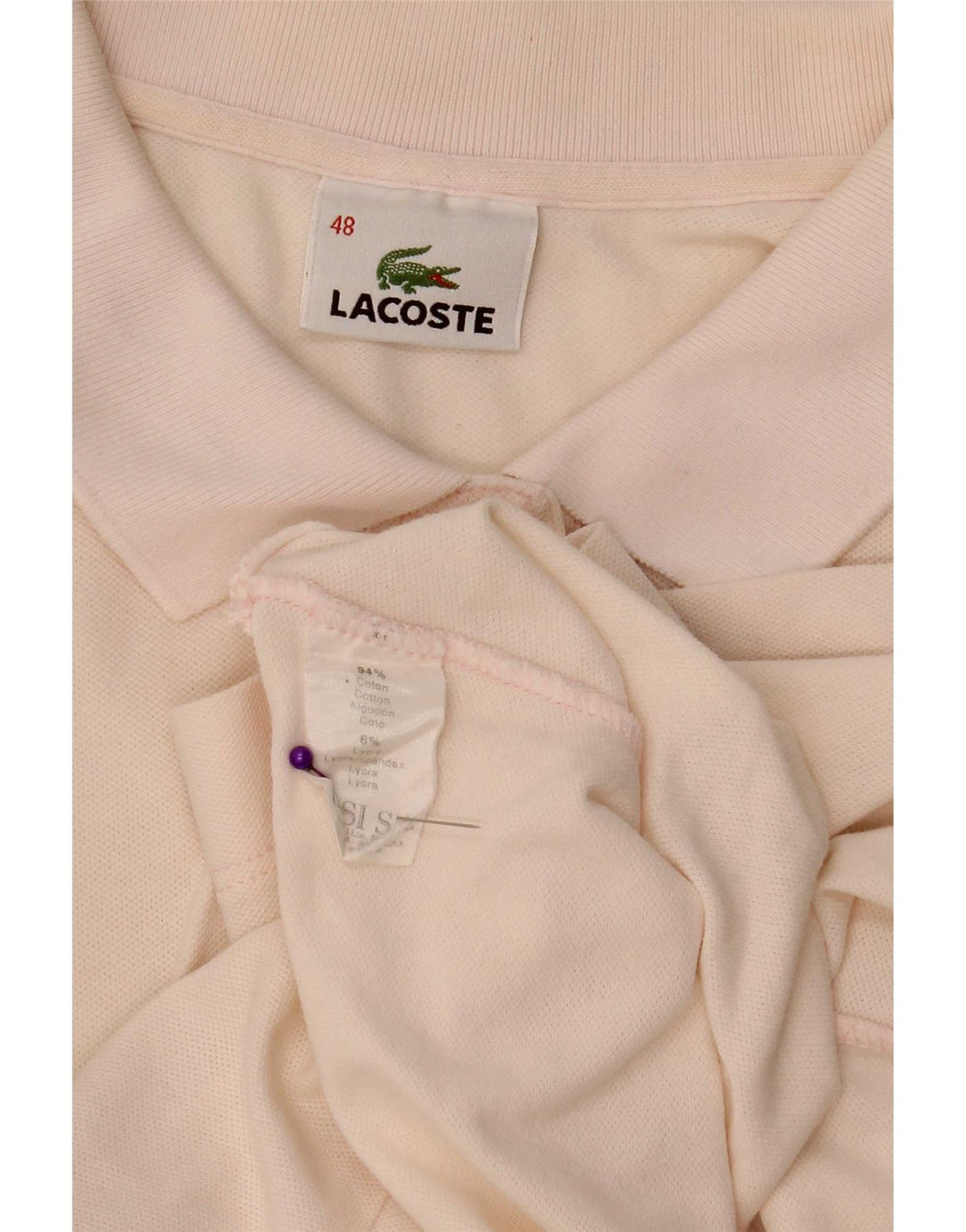 Lacoste Damen Poloshirt Größe 48 XL Rosa Baumwolle