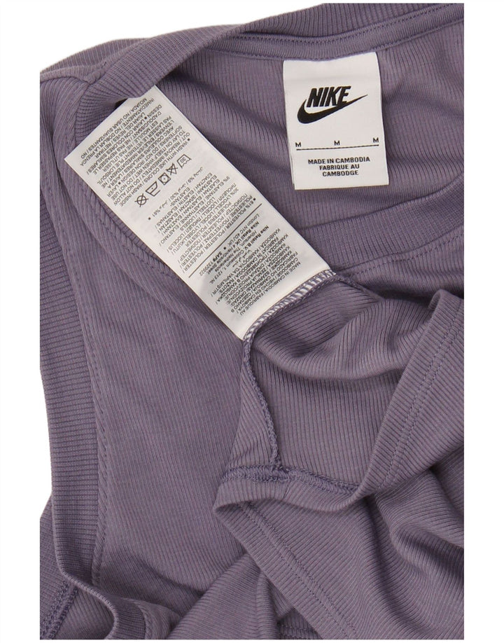 NIKE Damen Crop Vest Top UK 12 Medium Lila Polyester